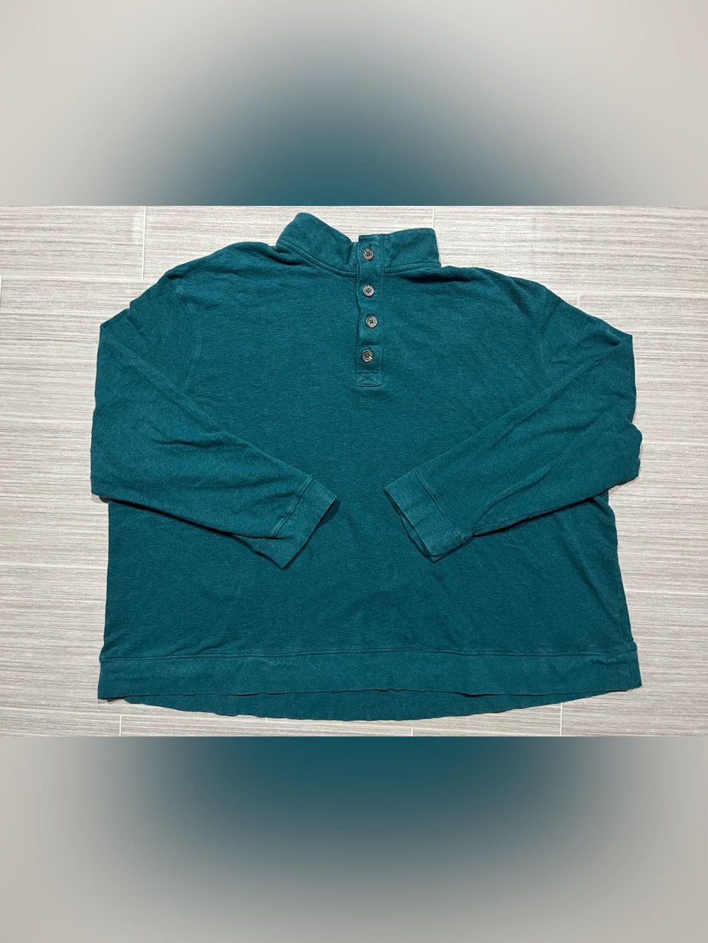 Men's Teal Button-Neck Sweater